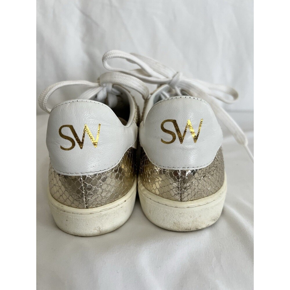 Stuart Weitzman Metallic Gold Sneakers Size 8B - Picture 4 of 11